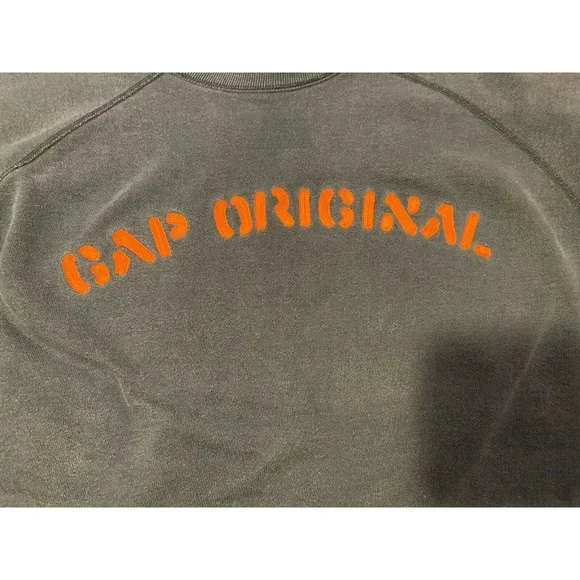 VTG 90s Gap Original Navy Blue Embroidered￼ Spell Out Crewneck Sweatshirt Small - Picture 2 of 6